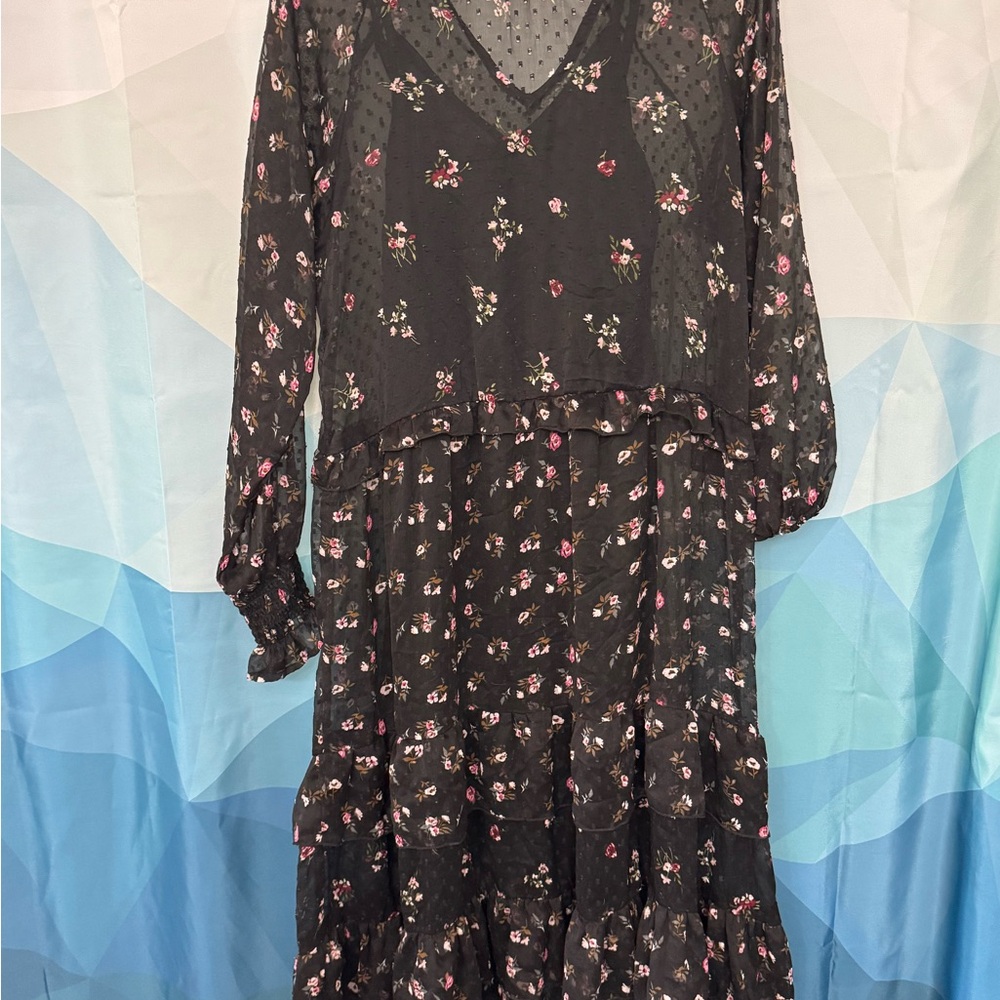 Floral Black Dress